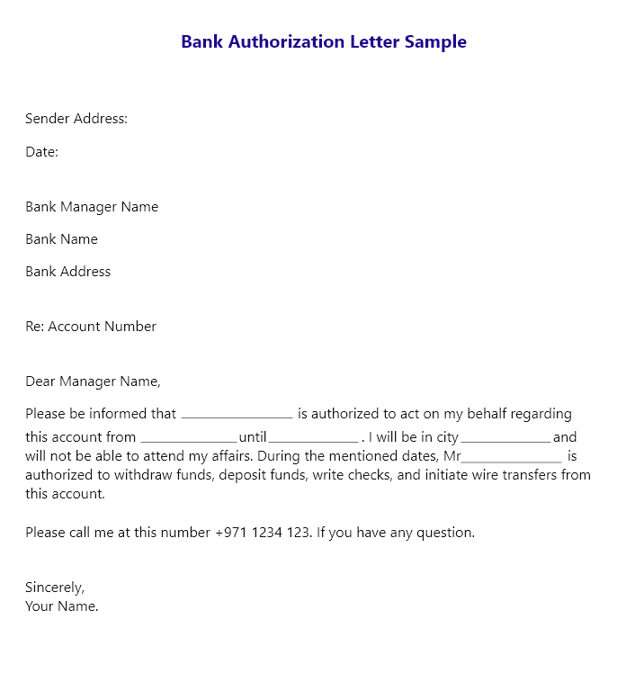 Unbelievable Info About Sample Of Authorization Letter For Bank 